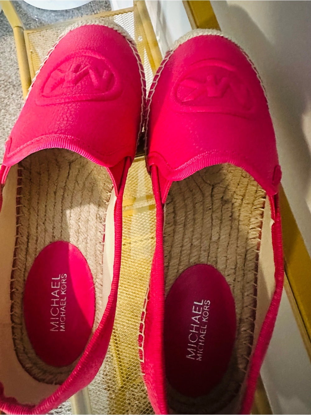 Michael Kors Hot Pink MK Logo Espadrille Flats - Picture 3 of 6